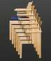 Preview: Kirchenstuhl Linea 120A S-01, mit Sitzpolster