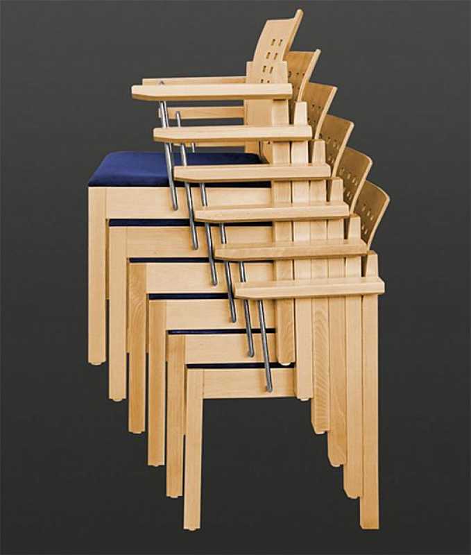 Kirchenstuhl Linea 120A S-01, mit Sitzpolster