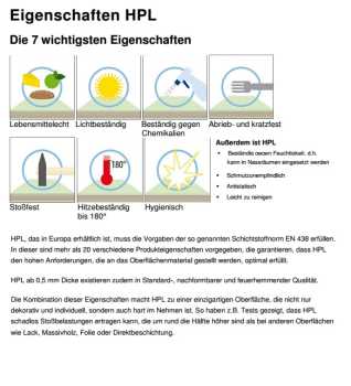 Trapeztisch, Klapptischgestell Modell MEN, HPL Schichtstoffplatte mit Massivholzkante oder Rahmen