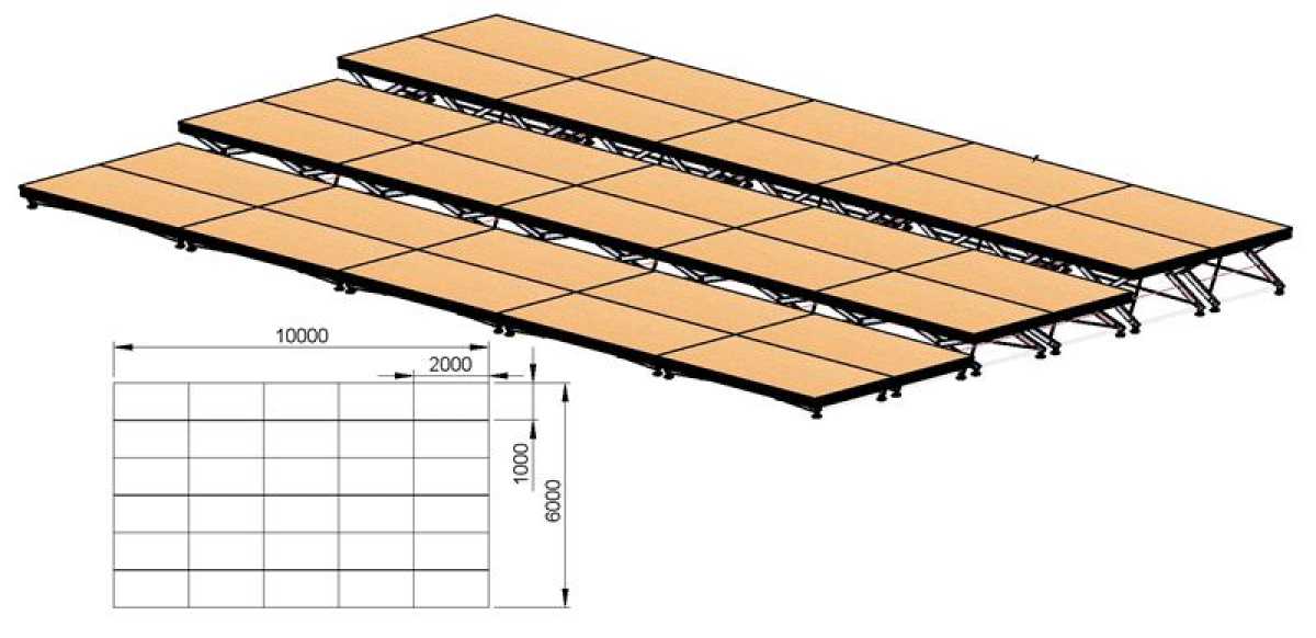 Bühnenelement Praktikus light  (100 x 200 cm)